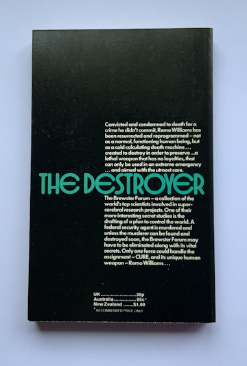 THE DESTROYER DEATH CHECK British Pulp fiction 1973